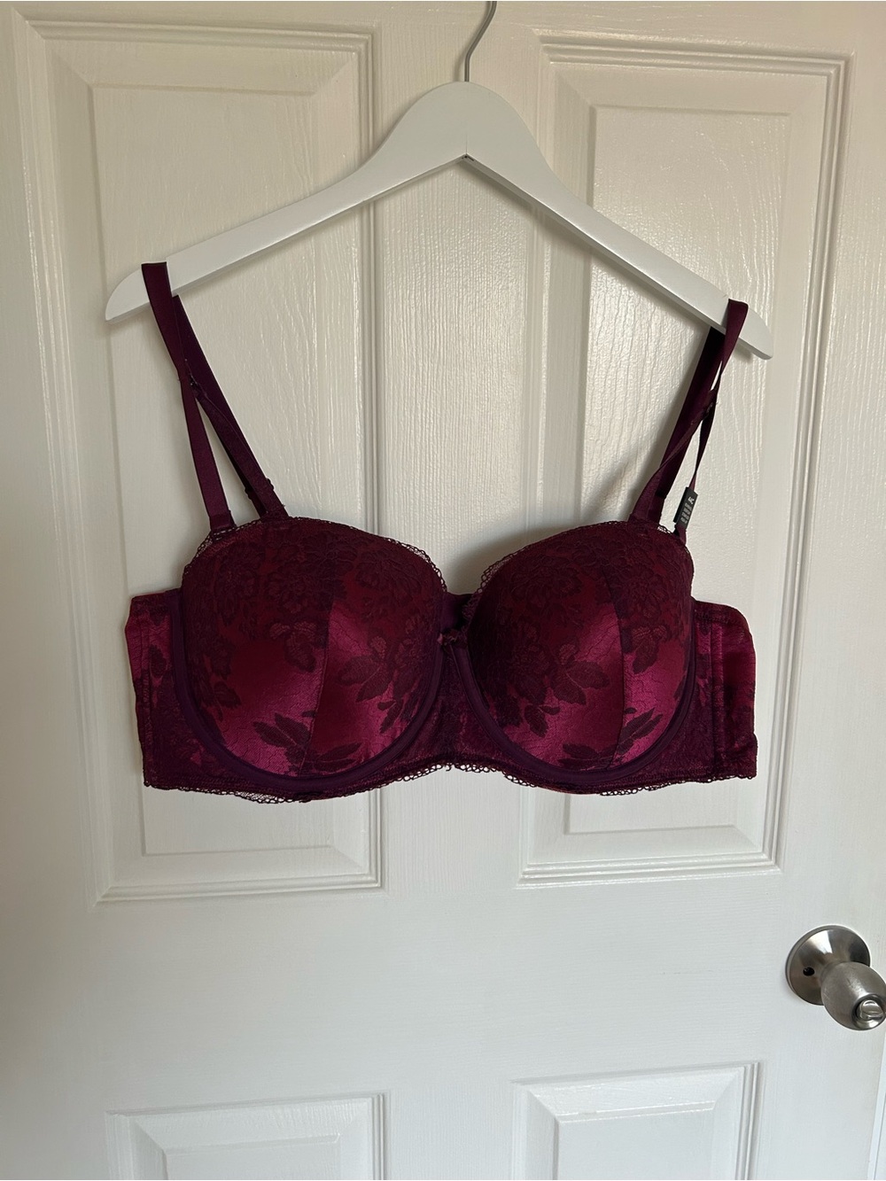 torrid Burgundy Floral Lace Plunge Bra
